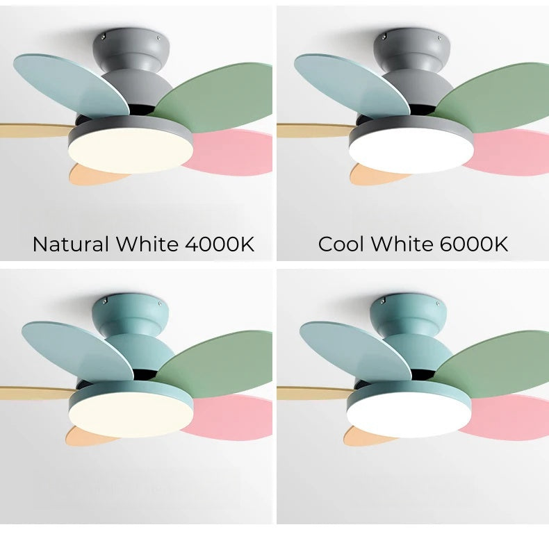 Remote-Controlled Colorful Chandelier Fan for Kids' Bedrooms