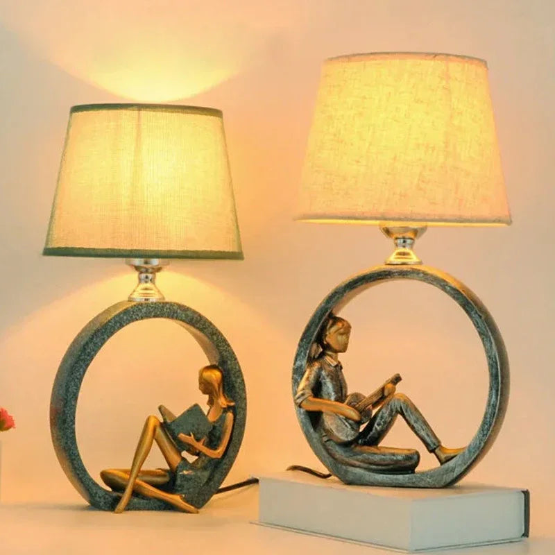 Chelsea Reading Girl and Boy Table Lamp (15")