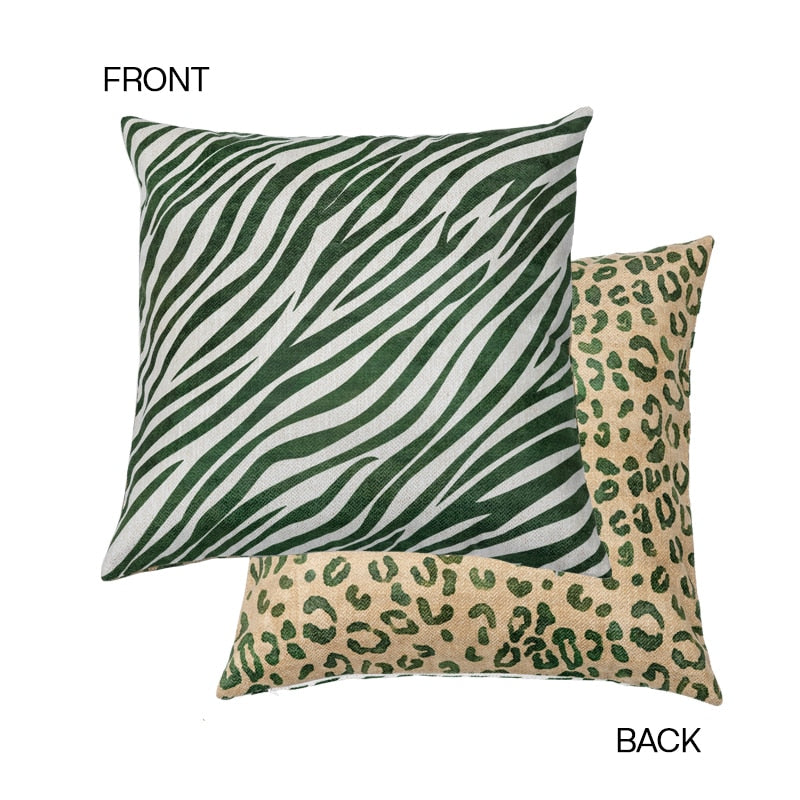 Kissenbezug „Leopard Vintage Green“