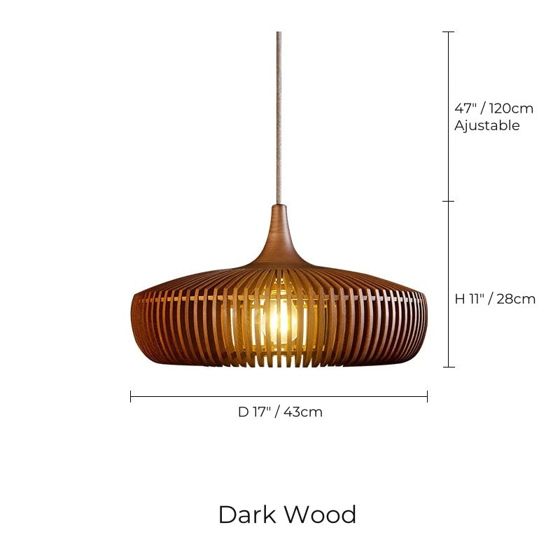 Retro Harbor Wood Dome Pendant Light