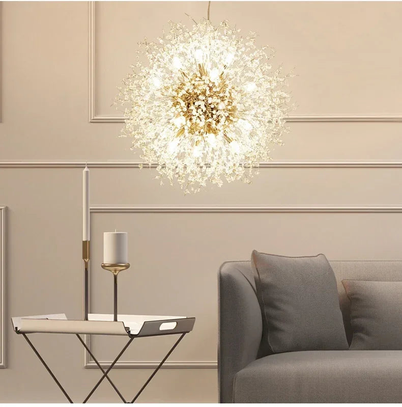 Sparkling Dandelion Crystal Chandelier