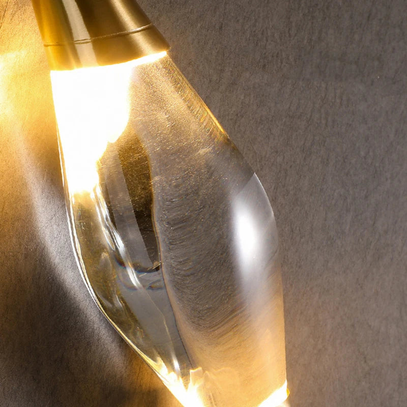 Elegante Shuttle Crystal Kupfer Wandlampe