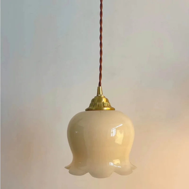 French Tulip Glass Pendant Light