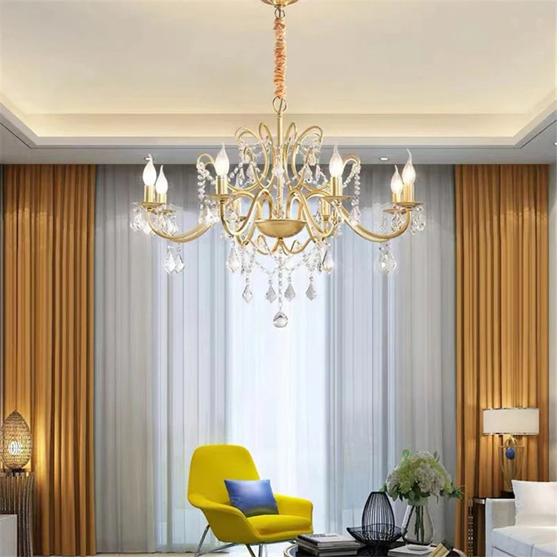 Luxurious Gold Crystal Chandelier