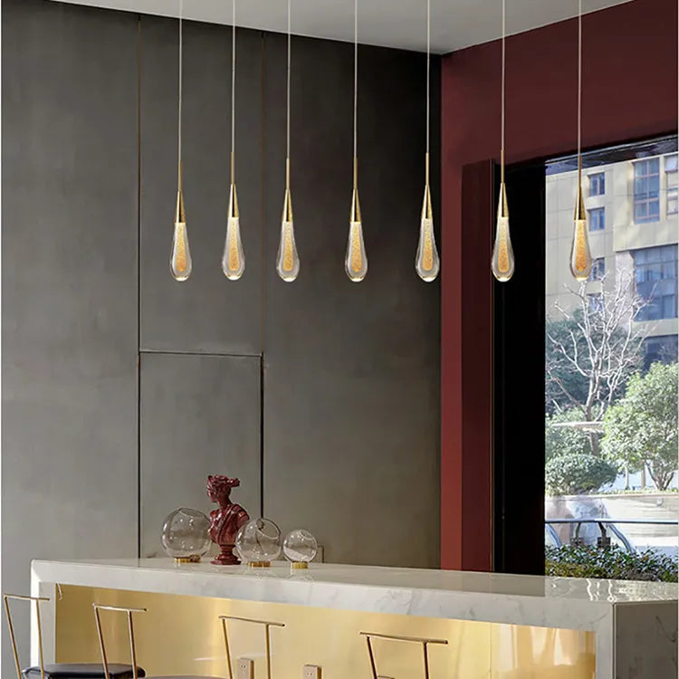 Modern Crystal Raindrop Pendant Light