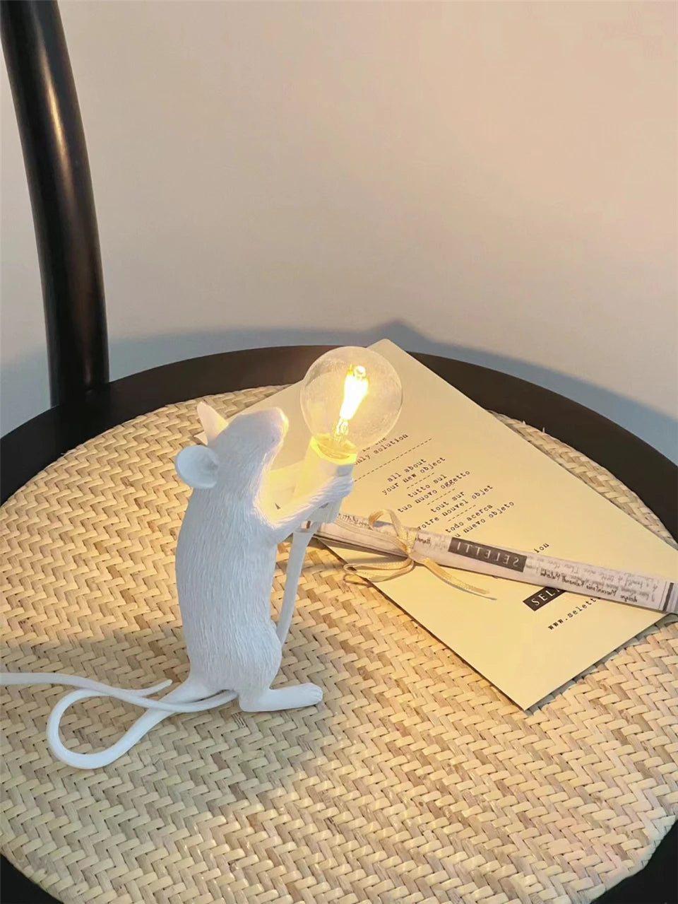 Maus-Skulpturlampe für den Innenbereich, USB-Stecker