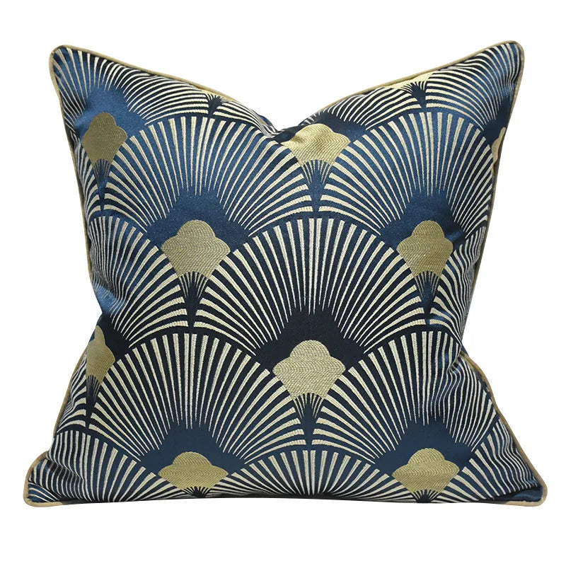 Fan Shaped Jacquard Throw Pillow Case