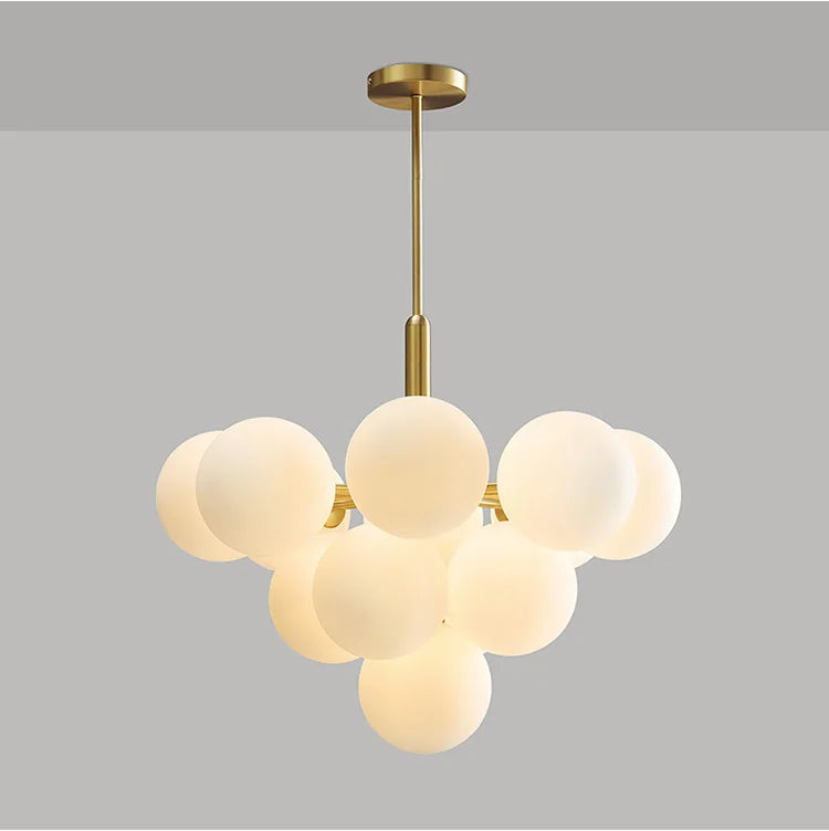 Florence White Glass Chandelier