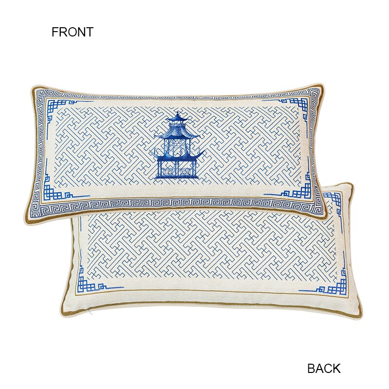 Blue Chinoiserie Victorian Throw Pillow Case 45X45cm