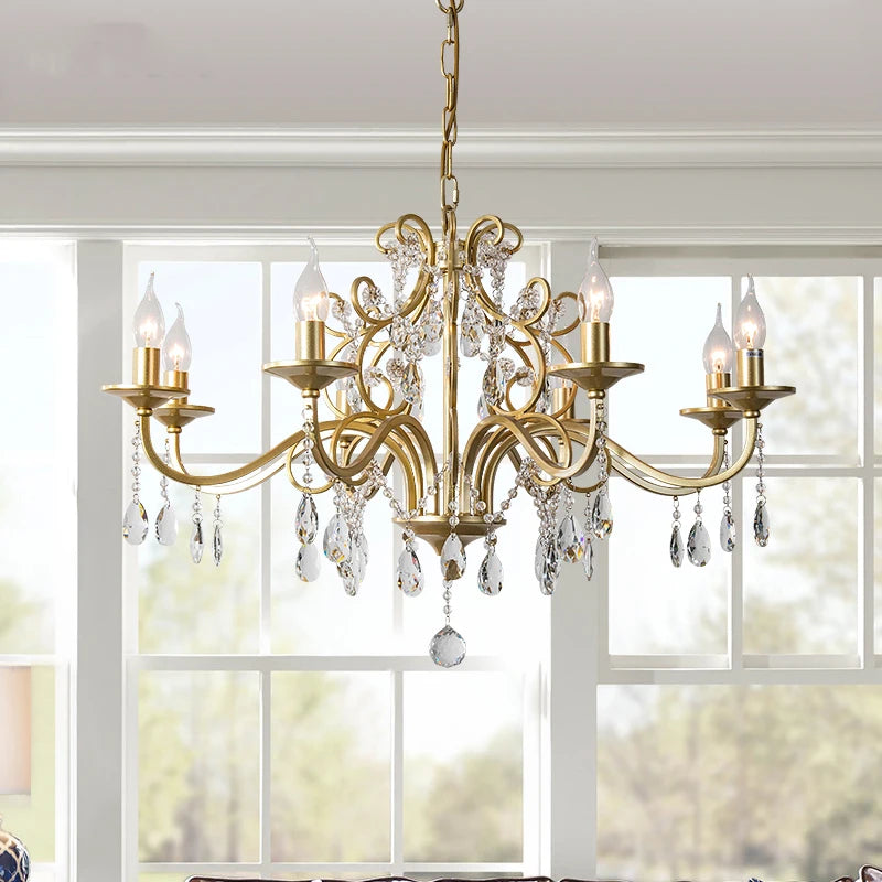 Luxurious Gold Crystal Chandelier