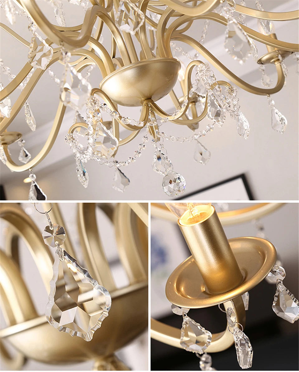 Luxurious Gold Crystal Chandelier