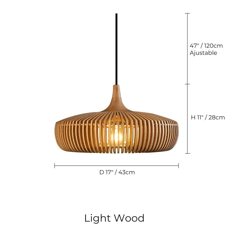 Retro Harbor Wood Dome Pendant Light