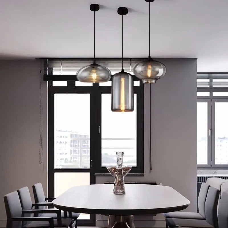 Nordic Kitchen Island Pendant Lighting, Smoky Gray