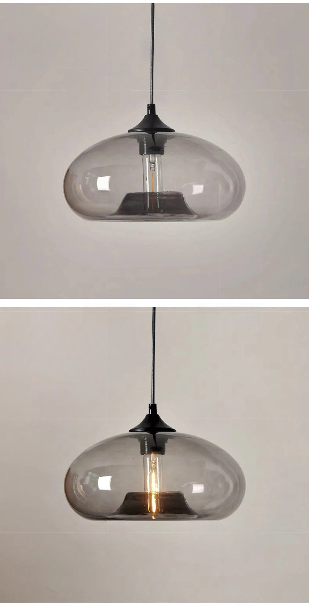 Simple Pure Oval Glass Pendant Lights