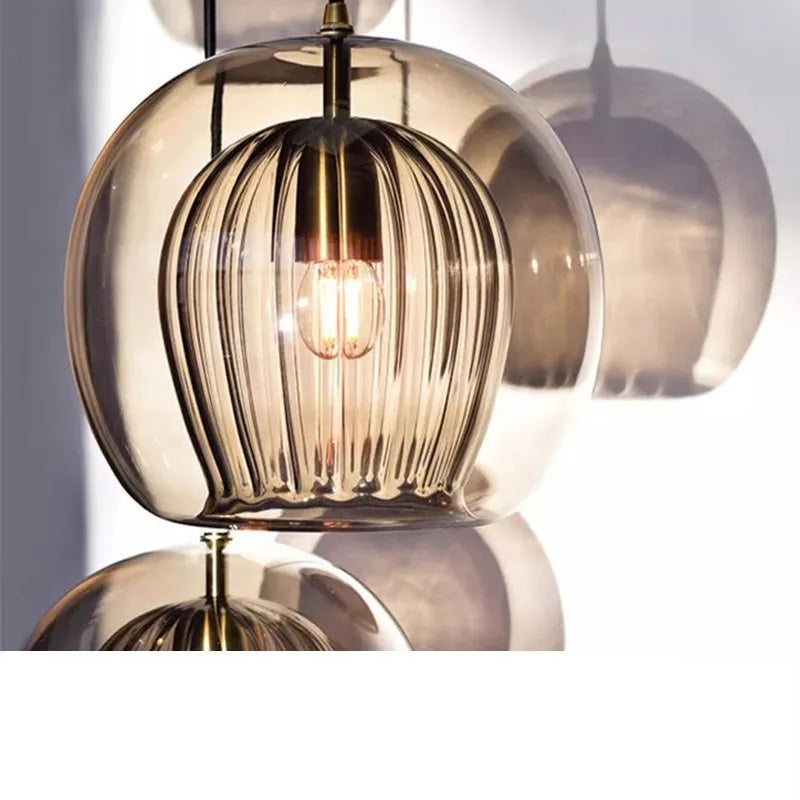 Pristine Dome Liner Glass Pendant Lights