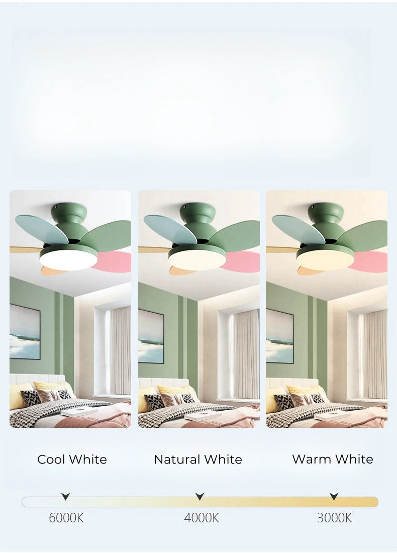 Remote-Controlled Colorful Chandelier Fan for Kids' Bedrooms