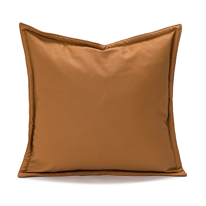 Hollow Carved Stars PU Leather Splicing Throw Pillow Case