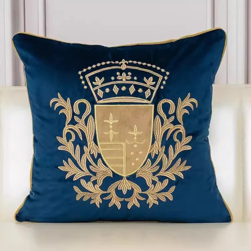 European Retro Gold Embroidered Throw Pillow Case