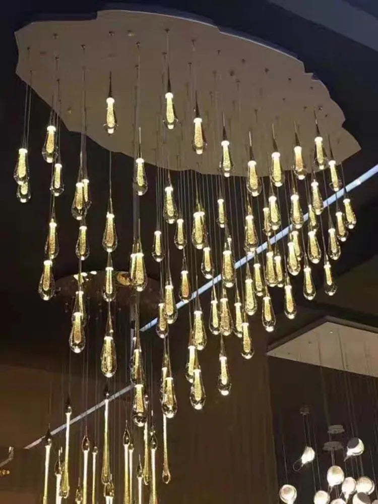 Modern Crystal Raindrop Pendant Light