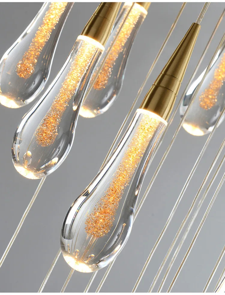 Modern Crystal Raindrop Pendant Light