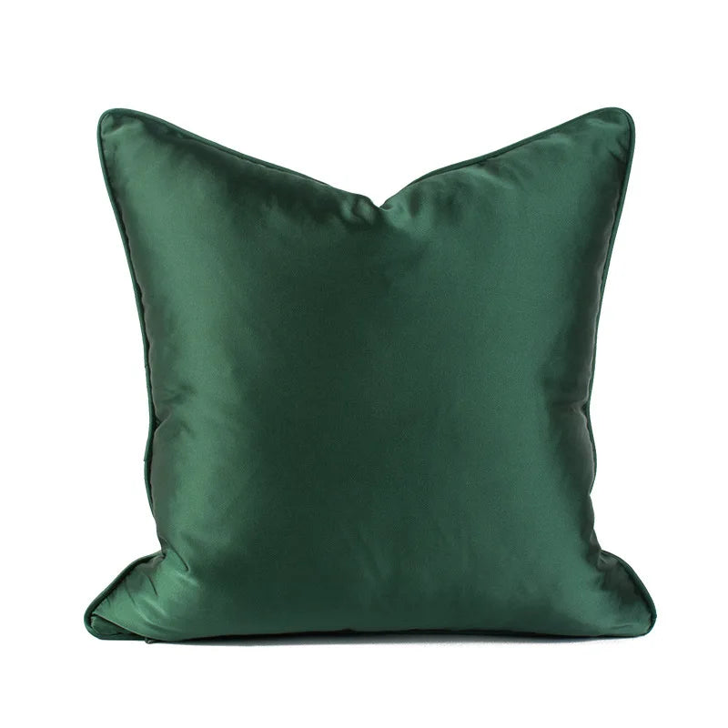 Emerald Green Geometry Jaquard Throw Pillow Case