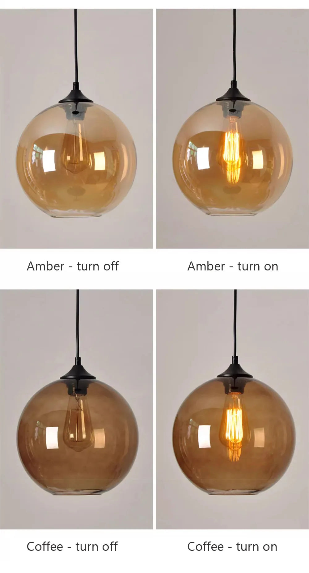 Simple Pure Orb Glass Pendant Lights