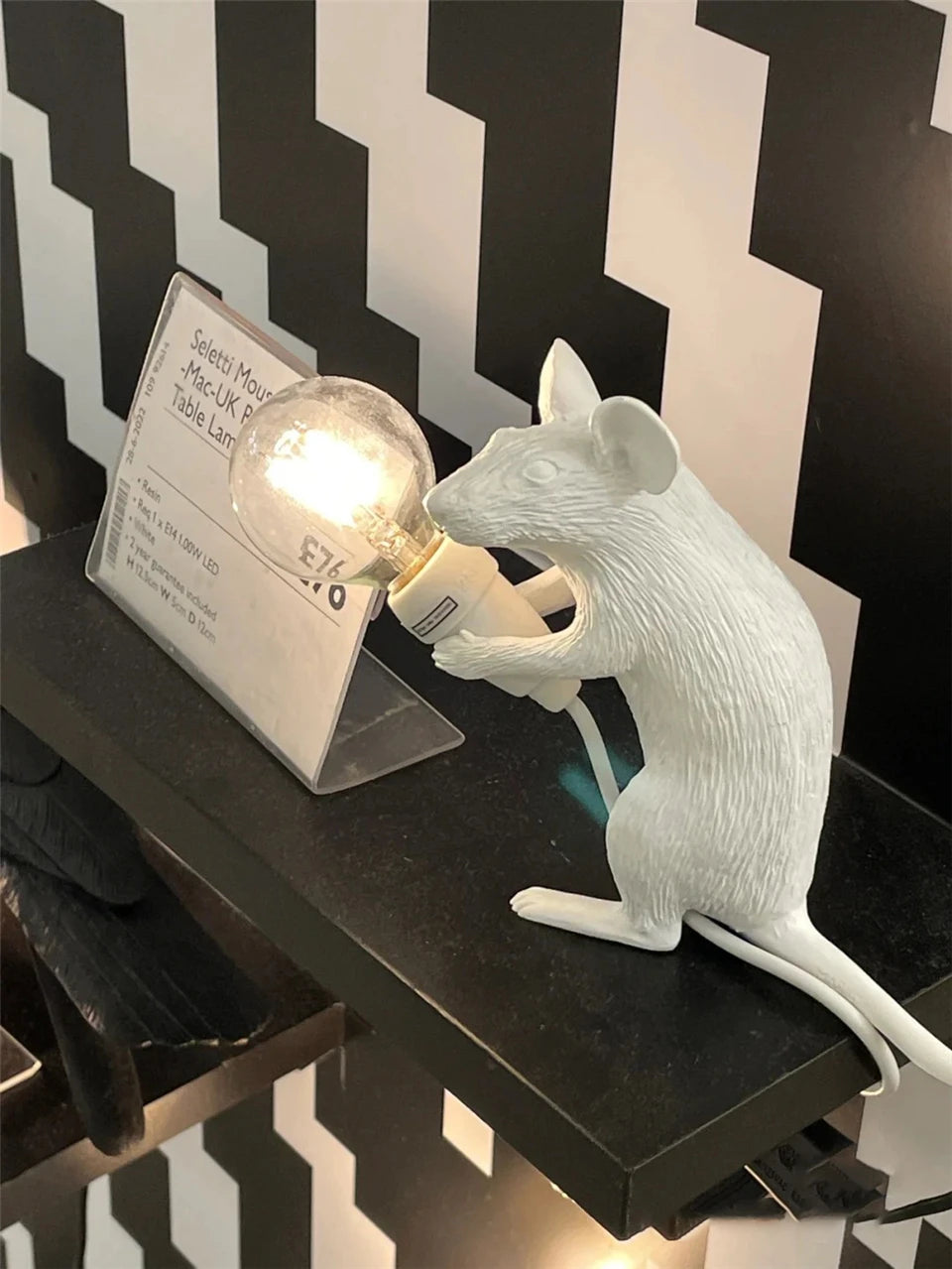 Maus-Skulpturlampe für den Innenbereich, USB-Stecker