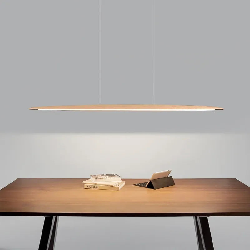 Natural Wood Linear Pendant Light