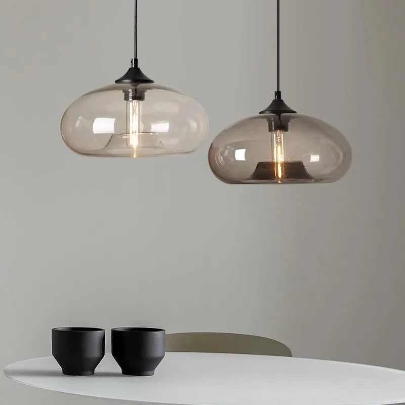 Simple Pure Oval Glass Pendant Lights