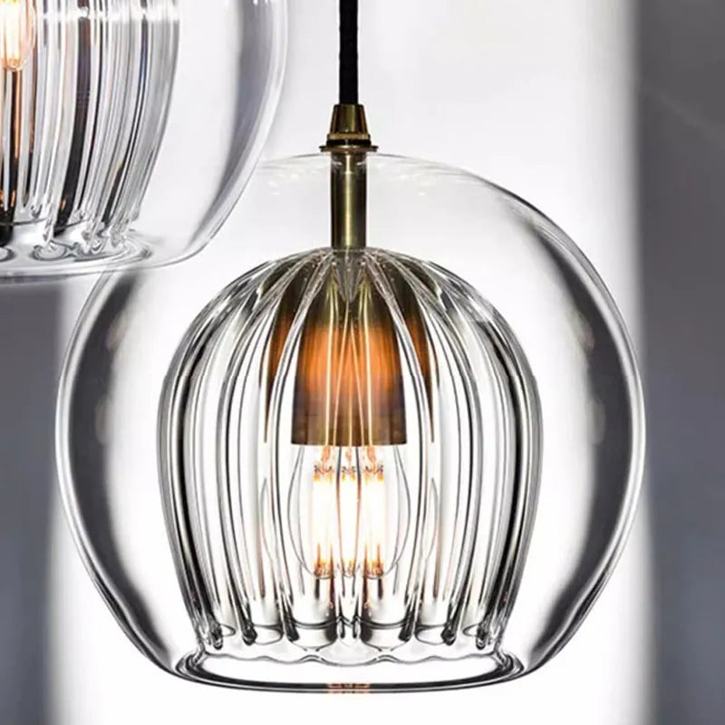 Pristine Dome Liner Glass Pendant Lights