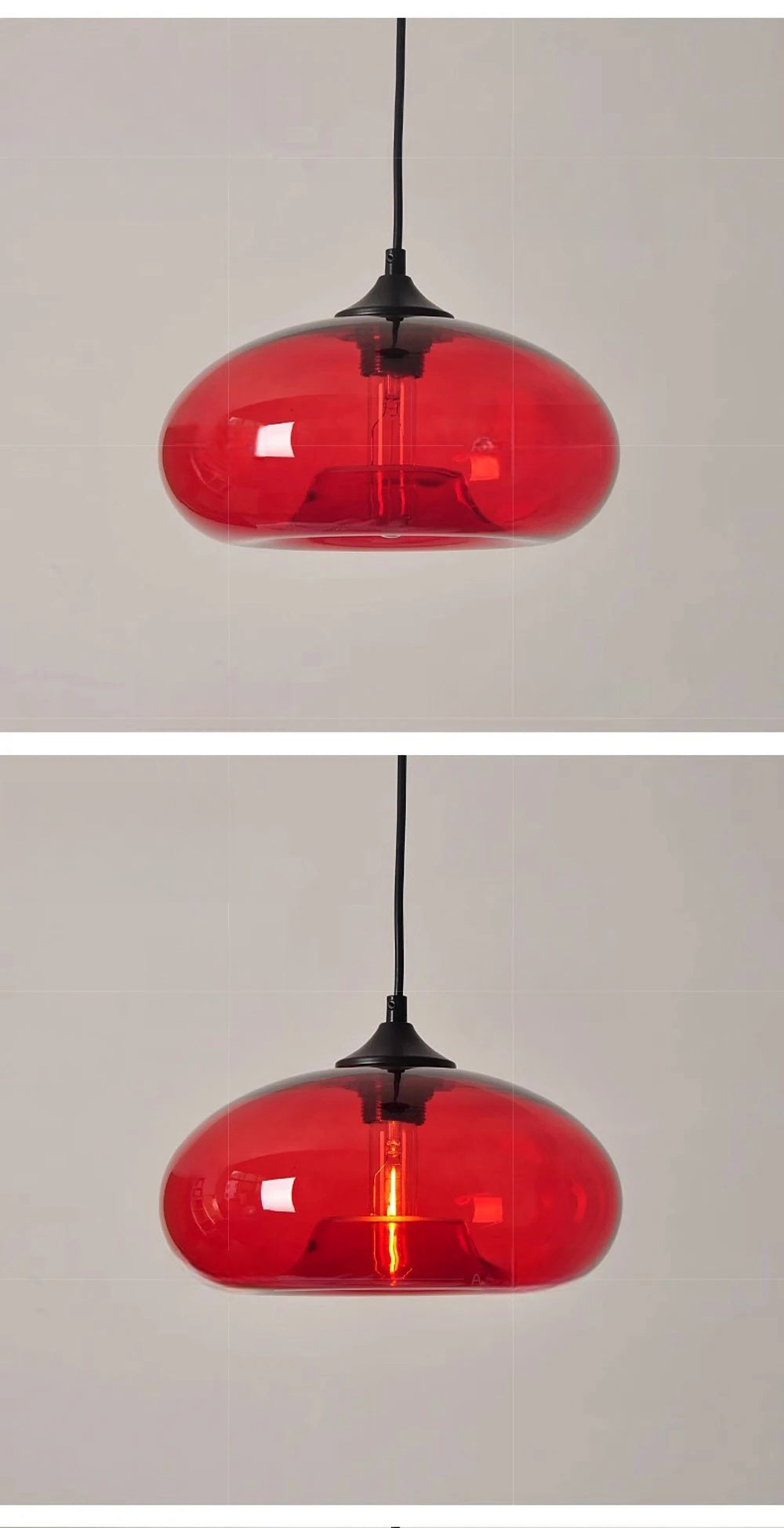 Simple Pure Oval Glass Pendant Lights