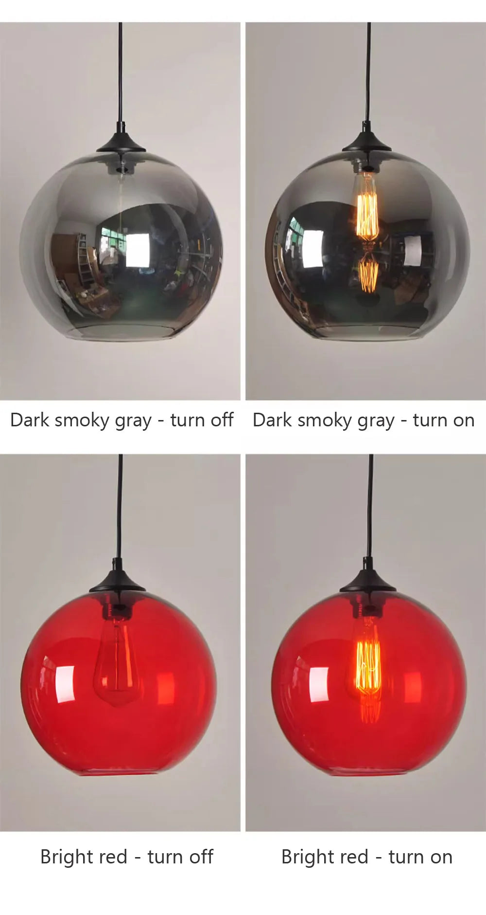 Simple Pure Orb Glass Pendant Lights