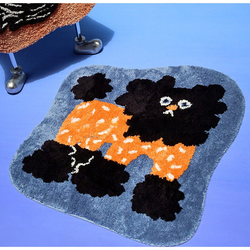 Retro Braid Dogs Ultra Soft Plush and Absorbent Tufted Circular Rugs