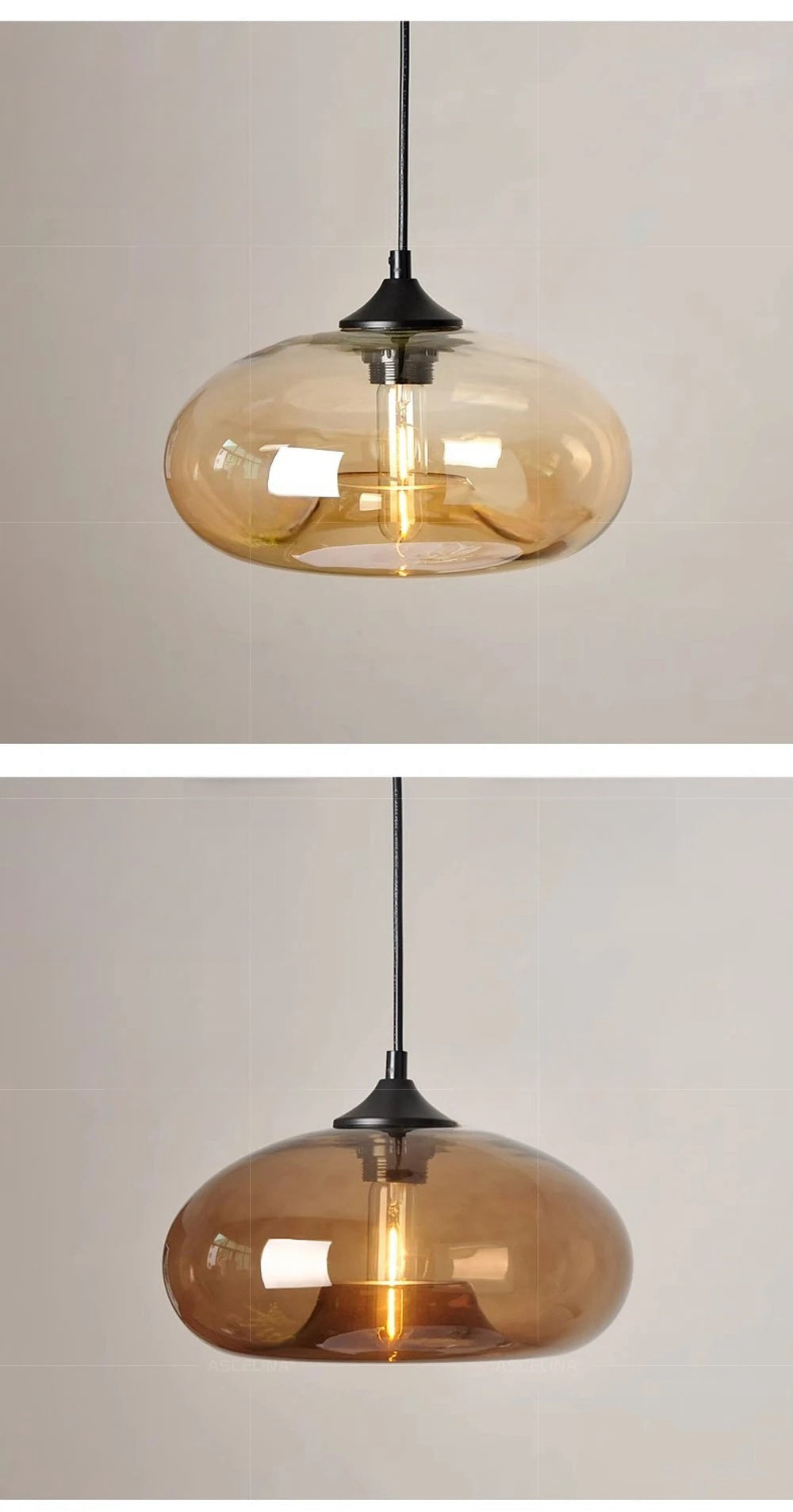 Simple Pure Oval Glass Pendant Lights