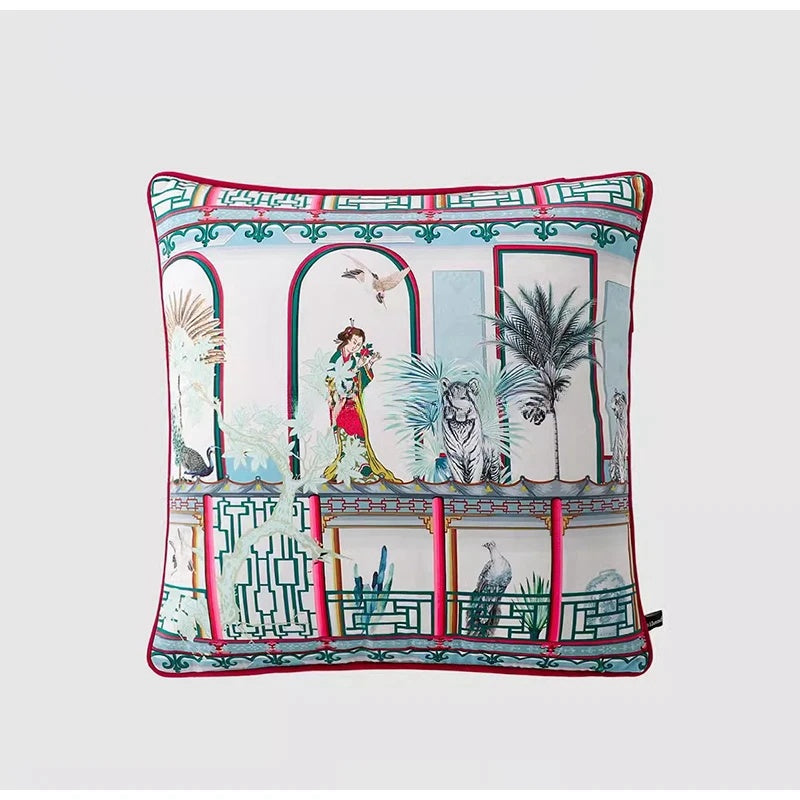 Ancient Navy Throw Pillow Case with Tassels