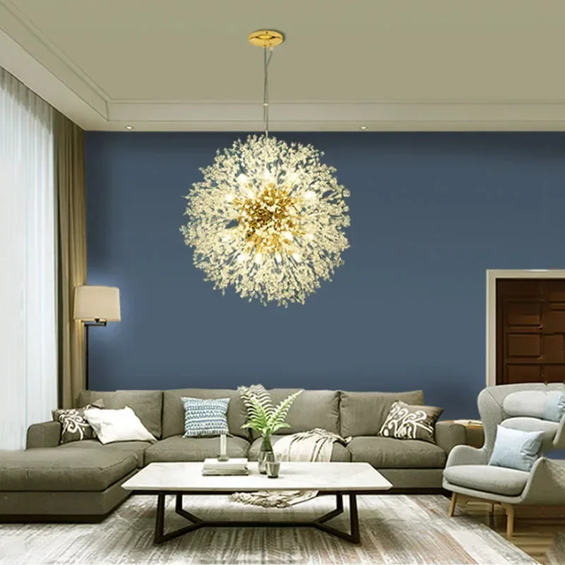 Sparkling Dandelion Crystal Chandelier