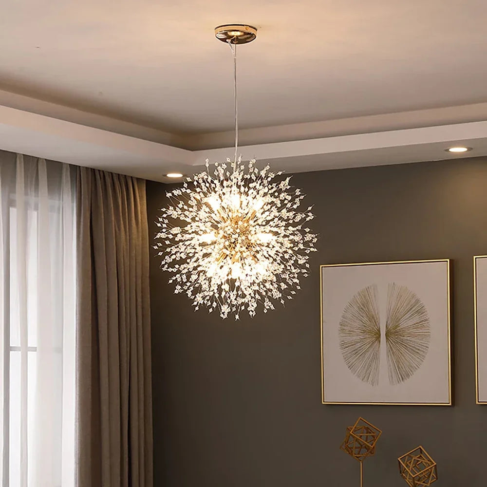 Sparkling Dandelion Crystal Chandelier