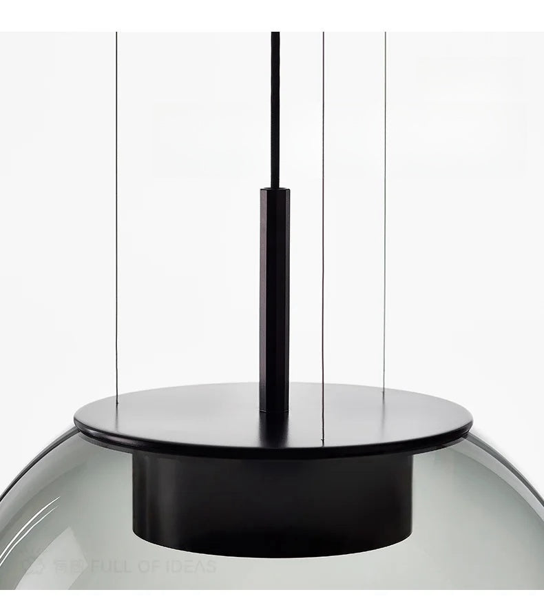 Modern Minimalist Gray Glass Pendant Light