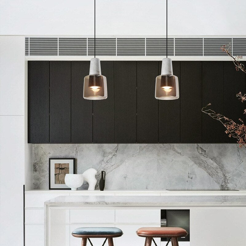 Minimalist Marble Glass Pendant Light