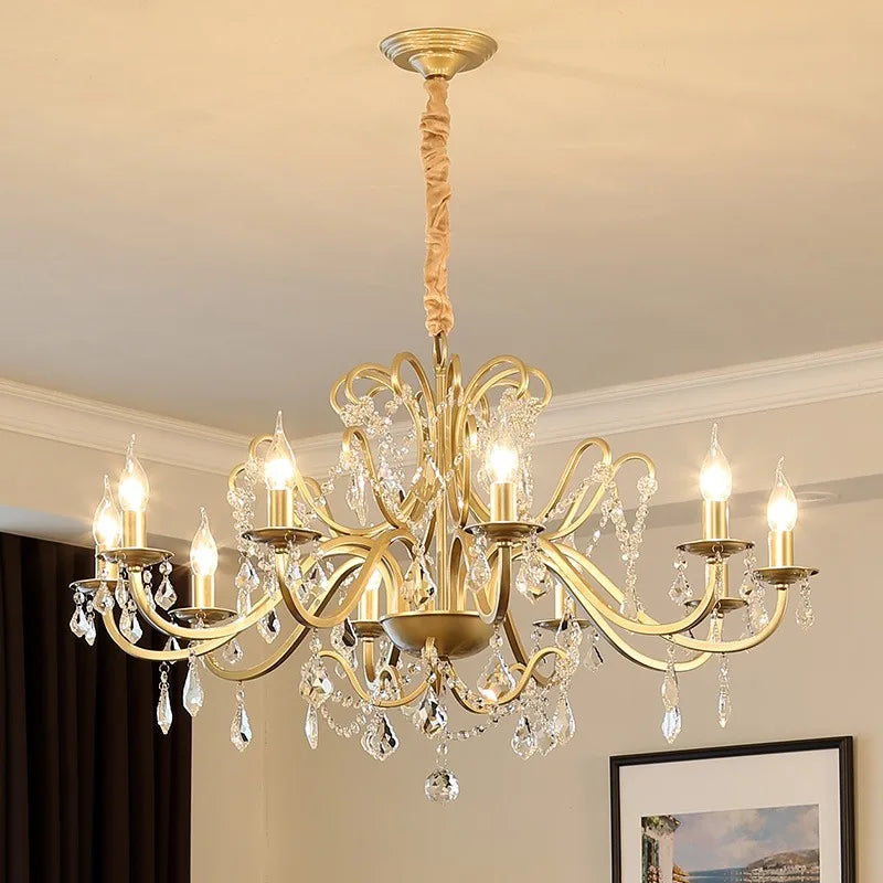 Luxurious Gold Crystal Chandelier