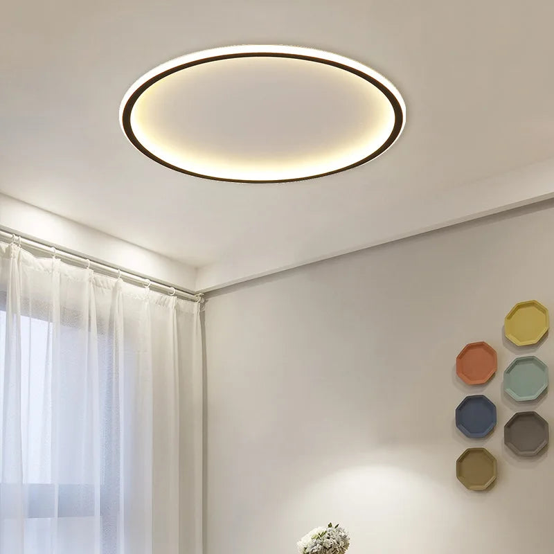 Moderne LED-Küchenleuchterlampe mit rundem Licht, Schwarz und Gold 