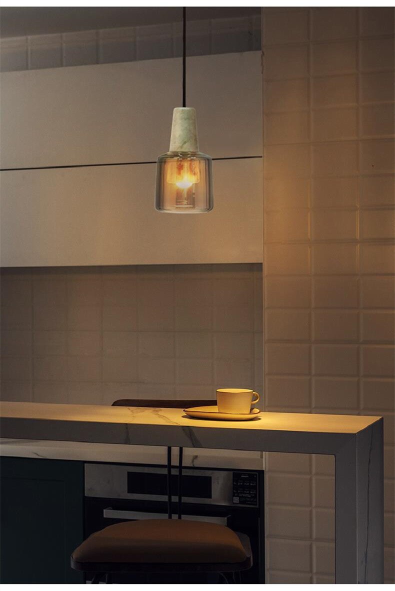 Minimalist Marble Glass Pendant Light