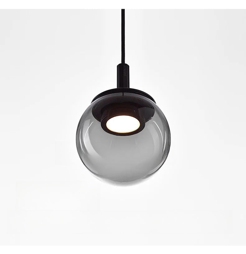 Modern Minimalist Gray Glass Pendant Light