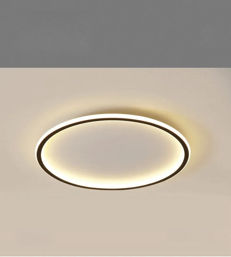 Moderne LED-Küchenleuchterlampe mit rundem Licht, Schwarz und Gold 