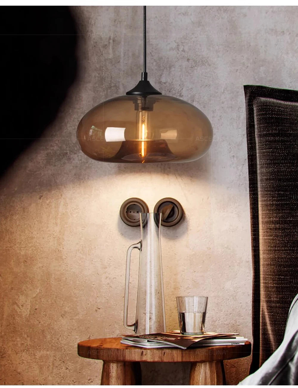 Simple Pure Oval Glass Pendant Lights