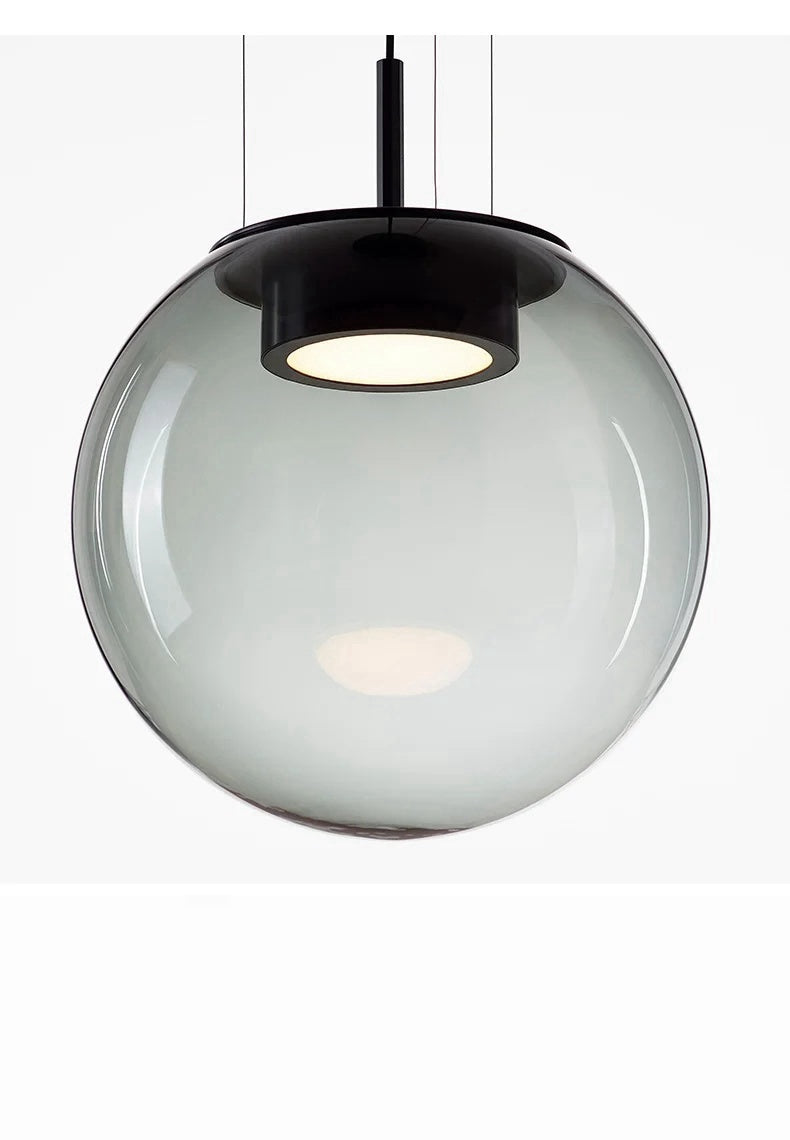 Modern Minimalist Gray Glass Pendant Light