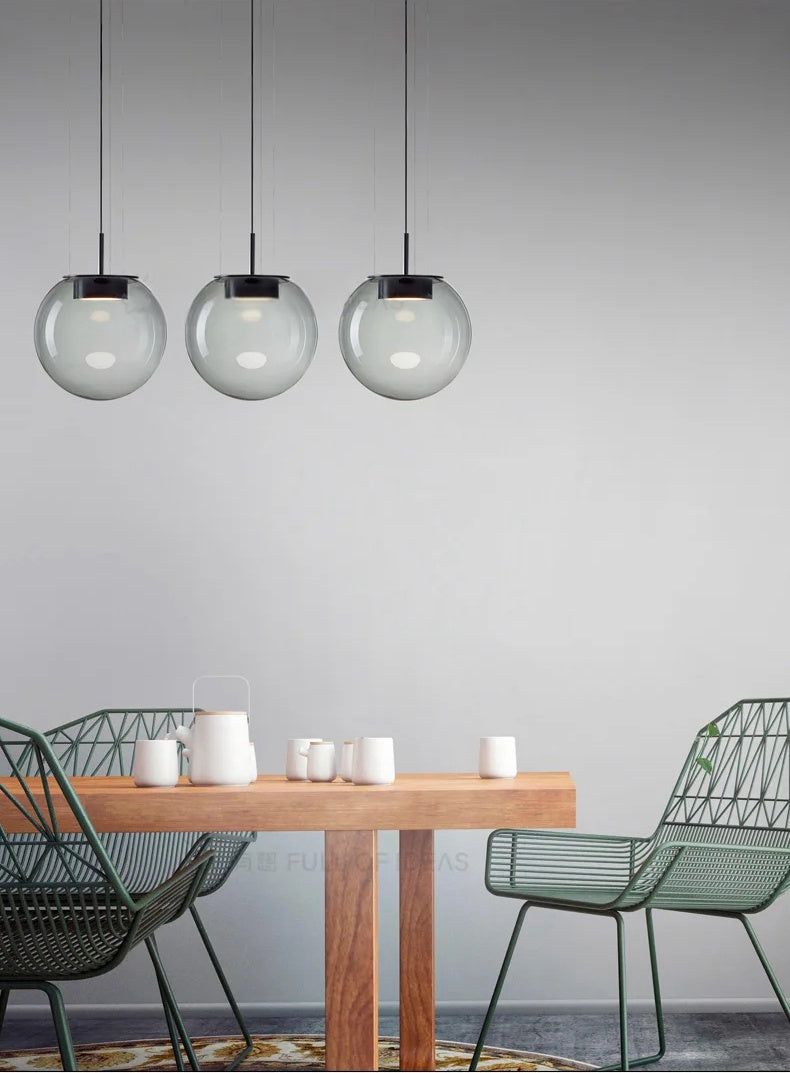 Modern Minimalist Gray Glass Pendant Light