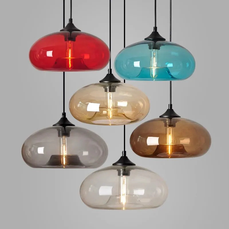 Simple Pure Oval Glass Pendant Lights