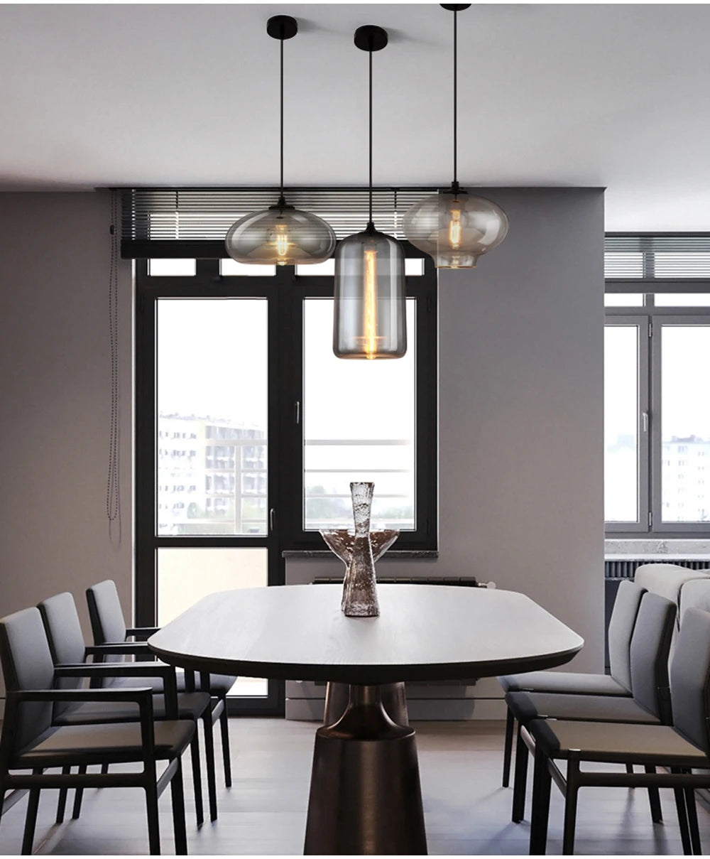 Nordic Kitchen Island Pendant Lighting, Smoky Gray