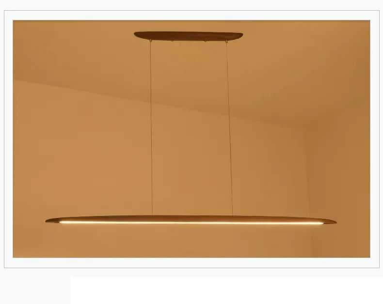 Natural Wood Linear Pendant Light